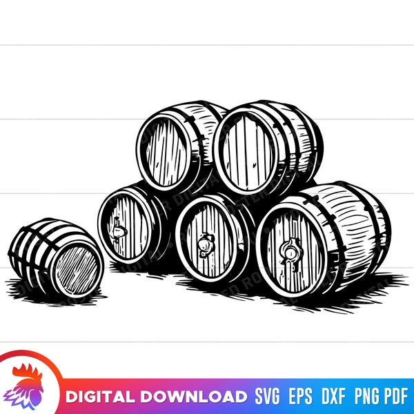 Wine Barrel svg, Barrels of Wine, wine barrel png, wine barrel clipart, winemaking art, oak wine barrels, vector, dxf, art, png, cricut svg