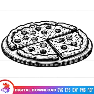 Pizza svg, pepperoni pizza, slice of pizza, pizza clipart, pizza cut file, pizza svg for cricut, pizza with toppings, svg, png, dxf, vector