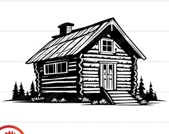 SVG-clipart blokhut, Wilderness Living (digitale download)