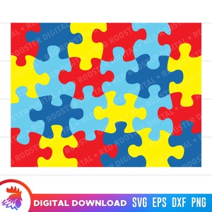 Autismus Puzzleteile SVG, Autismus Puzzle Hintergrund, digitaler Download Autismus, Jigsaw Puzzle Schneidedateien, Jigsaw Puzzle SVG für Cricut