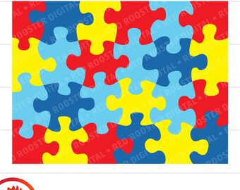 Autism Puzzle Pieces SVG, Autism Puzzle Background, Autism digital download, Jigsaw Puzzle Cut Files, Jigsaw Puzzle SVG for Cricut