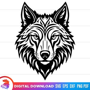 Wolf Gesicht svg, Wolf svg, Wolf Clipart, Wolfkopf, Wolf Maskottchen, Wolf geschnitten Datei, Wolf svg-Datei für Cricut, Png, Vektor, dxf