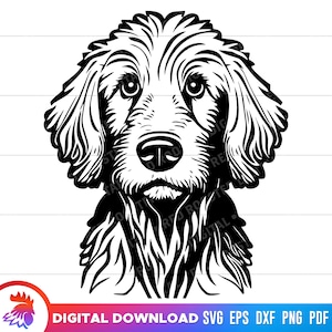 Golden Doodle Dog svg, Golden Doodle svg, Doodle Dog Breed, Dog Face, Cute Golden Doodle, Puppy, Head, svg, cut file, png, dxf, clipart