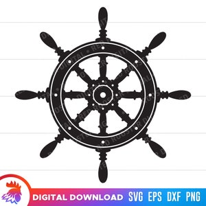 Ship&#39;s Wheel svg, Pirate Ship Wheel, Sailboat Wheel, Boat Steering Wheel, Ships Wheel Clipart, Boat Wheel Cricut Cut File, Boat Wheel SVG