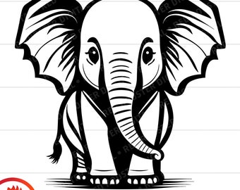 Schattige olifant SVG, schattige cartoon olifant, babyolifant clipart, olifant SVG, olifant gesneden bestand, PNG, vector, olifant SVG voor cricut, DXF