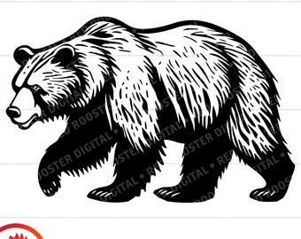Gehender Bär Silhouette SVG, PNG, Vektor (Digitaler Download)
