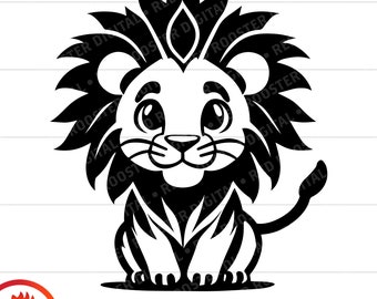 Cute Baby Lion, Cute Lion clipart, Lion for Nursury svg, Cute Cartoon Lion, Cute Lion Cub svg, cute lion cut file, svg for cricut, png