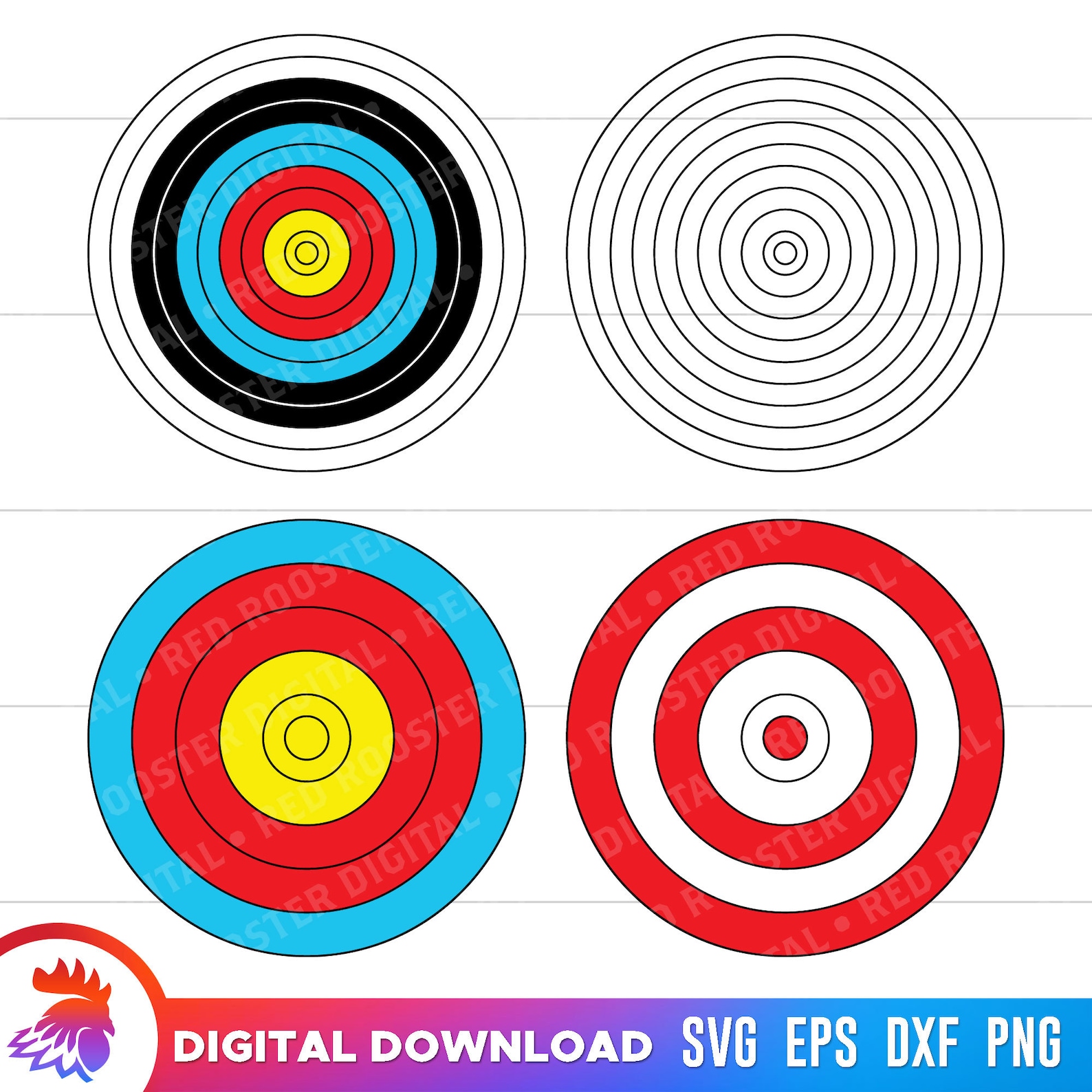 Printable Archery Target, Archery Target SVG, Archery Target Cut Files, DIY Archery Target ...