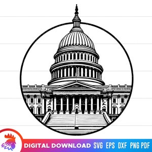 US Capitol Building SVG, United States Capitol Building gesneden bestand, Congres illustratie, Amerikaanse verkiezingen, Amerikaanse democratie clipart, stemming clipart