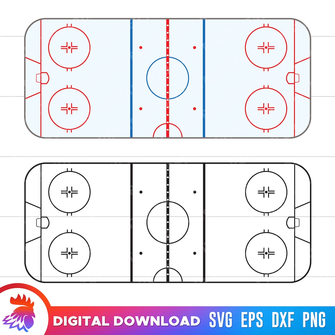 Ice Hockey Rink SVG, Regulation Hockey Rink, Ice Hockey Rink Cut File