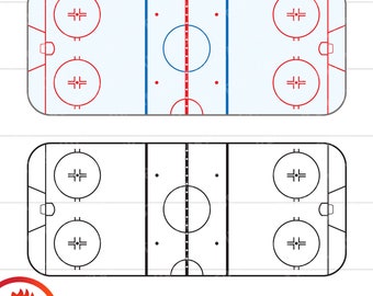 Archivo SVG para pista de hockey sobre hielo, líneas reglamentarias (descarga digital)