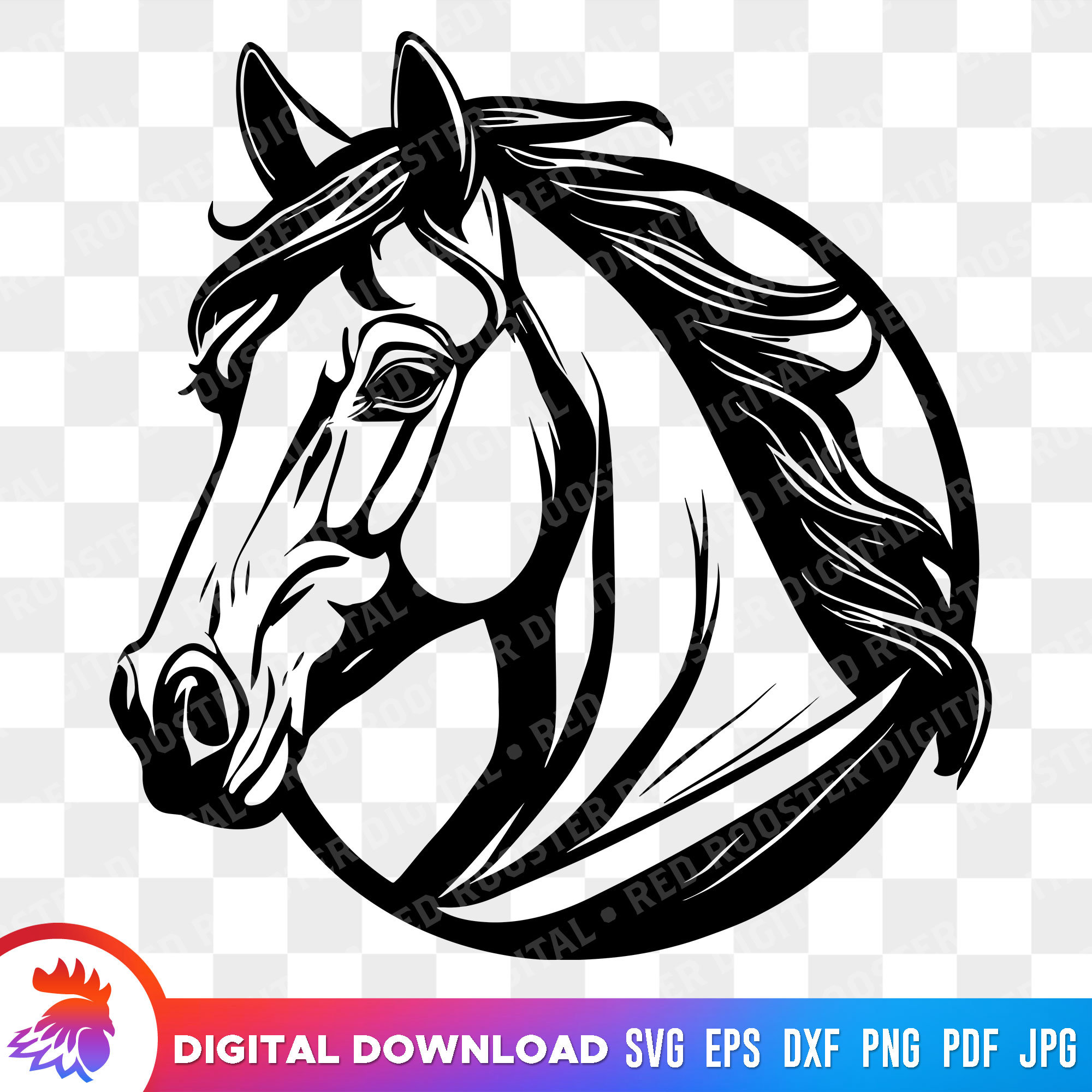 Stallion Svg Simple Stallion Horse Head SVG, Printable Clipart (digital Download) - Etsy