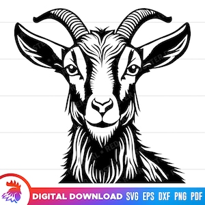 Goat Face svg, Goat Head, Goat svg, Cute Goat, Goat clipart, Pygmy Goat, Billy Goat, Goat Cut file, Printable, Goat svg for cricut, dxf png