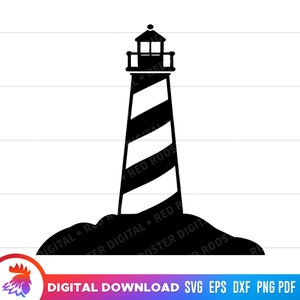 lighthouse svg, lighthouse svg file for cricut, lighthouse clipart, lighthouse cut file, svg file for cricut, lighthouse on hill, png, dxf