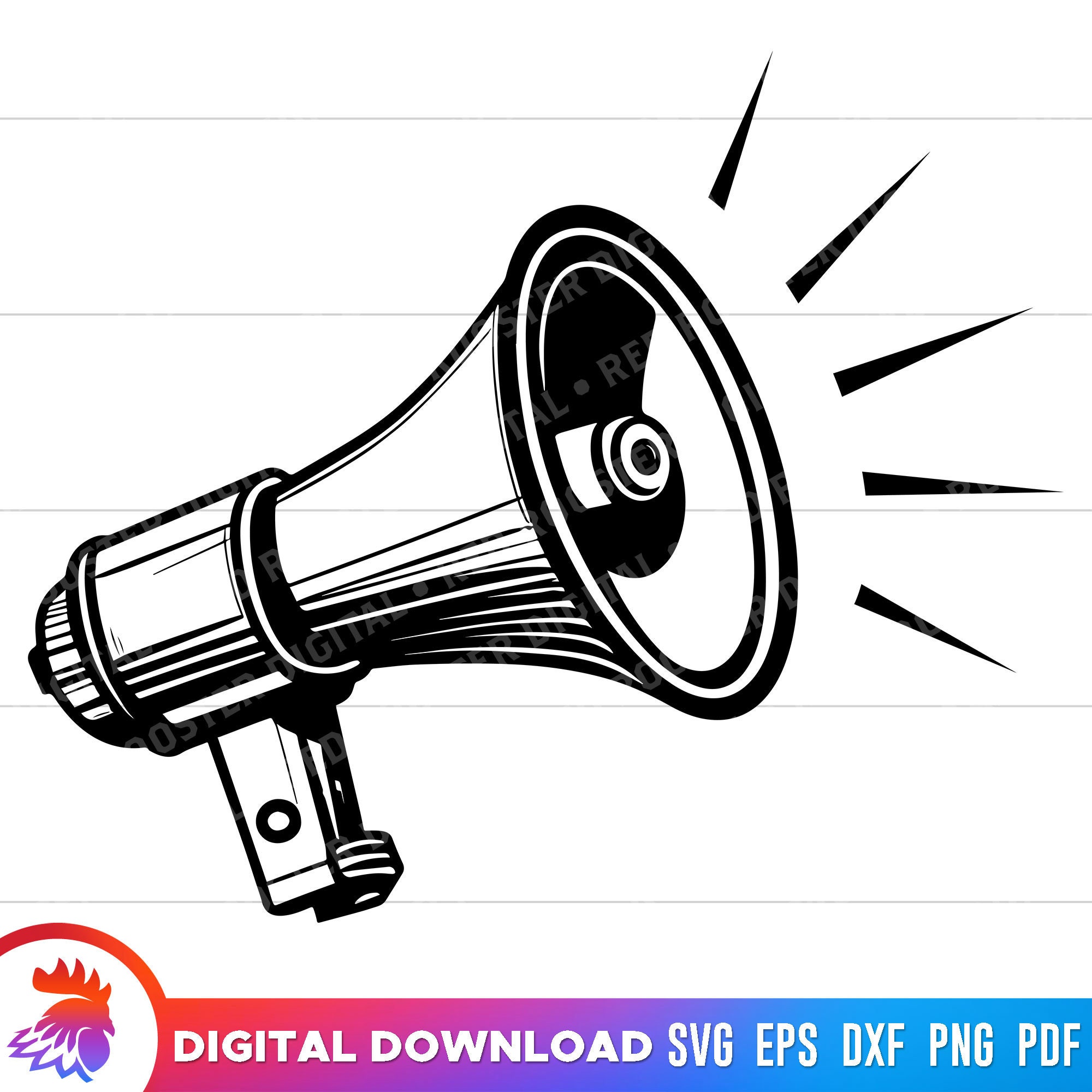 Megaphone Svg, Bullhorn Svg, Announcement Clipart, Megaphone Clipart