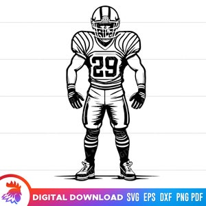 Football Player SVG Cut File, American Football Player, Football Illustration, Football PNG, Download File Football, Instant Download, SVG