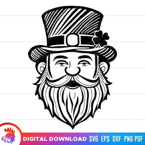 Leprechaun svg, Leprechaun Face svg, St. Patrick&#39;s Day Leprechaun svg, St. Patrick&#39;s Day clipart, Irish Leprechaun, svg for cricut, cut file