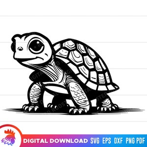 Cute Turtle svg, Box Turtle svg, Cartoon Turtle, Cute Turtle cut file, Turtle svg for cricut, Turtle png, Turtle clipart, dxf, png, svg