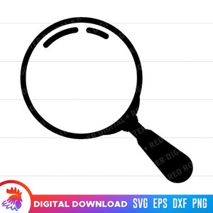 虫眼鏡 SVG、虫眼鏡のシルエット、ハンドグラス SVG、虫眼鏡のクリップアート、Cricut 用虫眼鏡ファイル、PNG