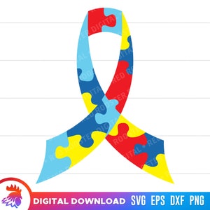 Autisme SVG, autisme lint svg, autisme bewustzijn lint svg, autisme digitale download, autisme lint clipart, autisme lint SVG voor Cricut
