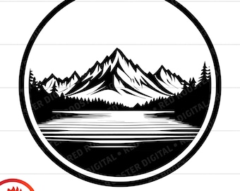 Mountain Lake SVG, Wilderness Clipart (Digital Download)