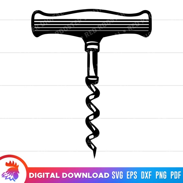 Corkscrew svg, Corkscrew cut file, Corkscrew illustration, Wine Corkscrew, Corkscrew clipart, Corkscrew svg for cricut, png, dxf, svg