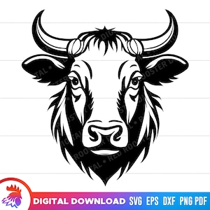 Stier Gesicht svg, Stierkopf svg , Ochse svg , Ochs svg , Stier geschnitten Datei svg , Stier Clipart, Bauernhof Tier, Stier Maskottchen, svg für Cricut, Vektor, png
