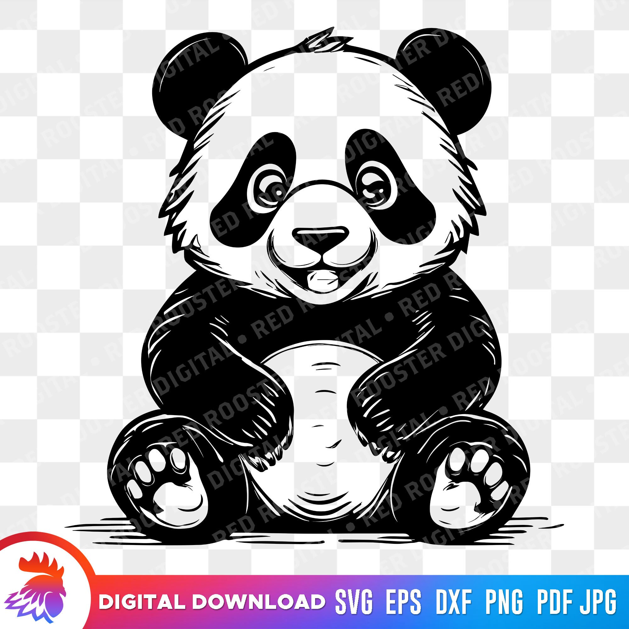 Cute Cartoon Panda Svg, Baby Panda Svg, Cartoon Panda Clipart, Panda ...