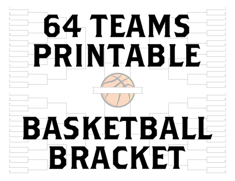 Printable Basketball Tournament Bracket, Basketball Bracket Skeleton