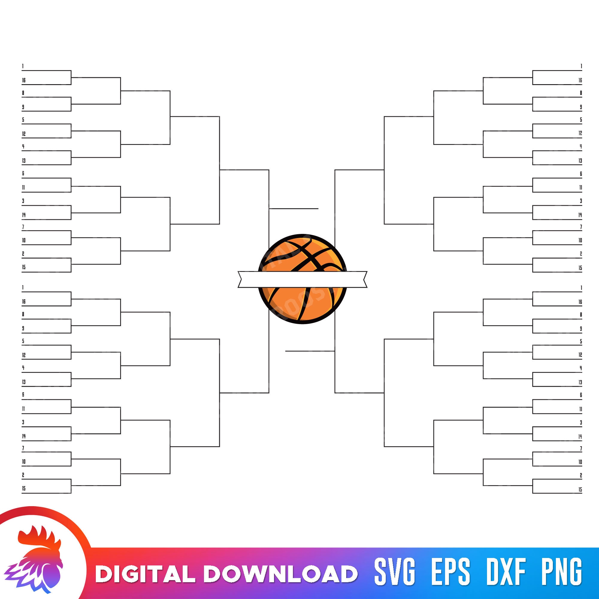 Printable Basketball Tournament Bracket, Basketball Bracket Skeleton
