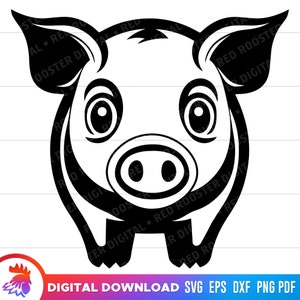 Lindo cerdo svg, cerdo svg, cerdo de dibujos animados, lindo archivo de corte de cerdo, lindo cerdo svg para cricut, cerdo png, cerdo clipart, lindo cerdo de dibujos animados png, dxf, png, svg