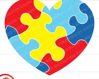 Autism Awareness Heart SVG Files | Puzzle Jigsaw Vector (Digital Download)