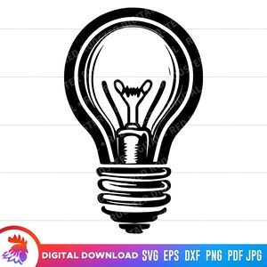 Lightbulb svg, Lightbulb clipart, Lightbulb cut file, Idea Concept, lightbulb printable, svg file for cricut, lightbulb art, vector, png