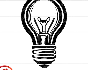 Lightbulb SVG, Idea Concept Clipart (Digital Download)