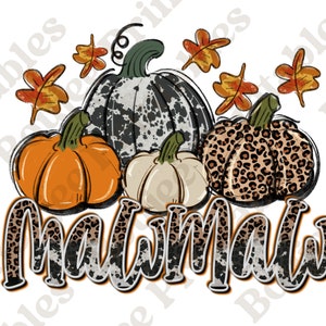 Mawmaw Kürbis PNG, Clipart für Herbst, Thanksgiving, Doodle Kürbis, Beige Orange Leopard, Print, Leopard und Kuhfell Kürbis Png