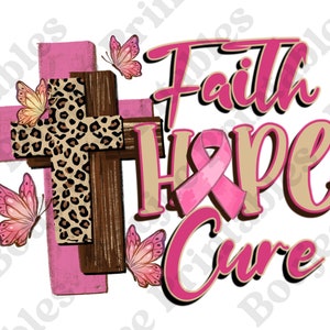 Faith Hope Cure Png, Breast Cancer Png, Cancer Awareness Png, Cancer Cure Png, Cancer Hope Png, Religious Png, Breast cancer religious png