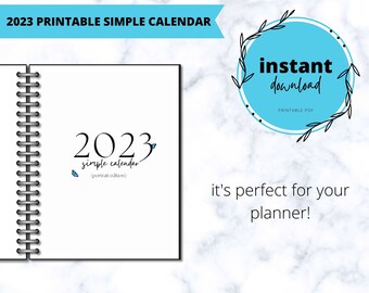 2023 Simple Printable Calendar - Portrait Orientation