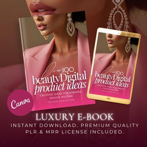 100+ Beauty Digital Product Ideas E-Book | Feminine PLR/MRR | Passive Income for Girl Bosses
