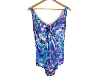 Vintage retro patterned swimsuit L