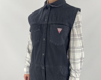 GUESS vintage Y2K 00s denim sleeveless jacket in small