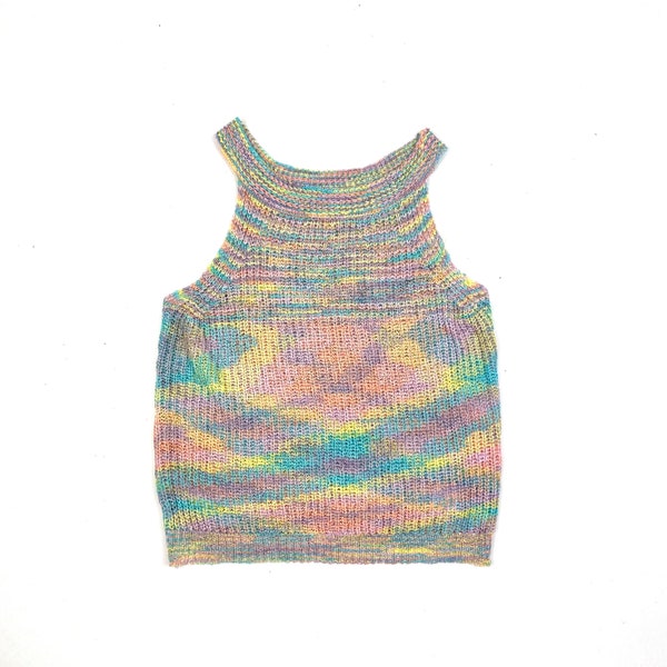 Débardeur camisole en tricot multicolore Hippie Boho en petit