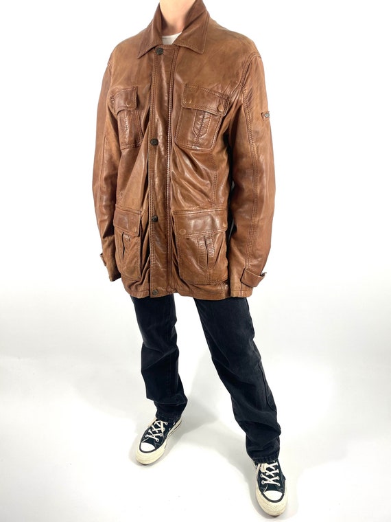 Vintage Real Leather Flight Jacket in L 1990s - Etsy