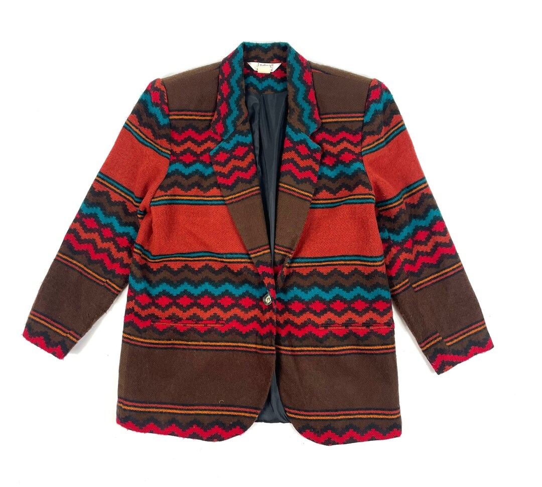 Vintage Retro Aztec Patterned, Boho Patchwork Jacket in Small - Etsy