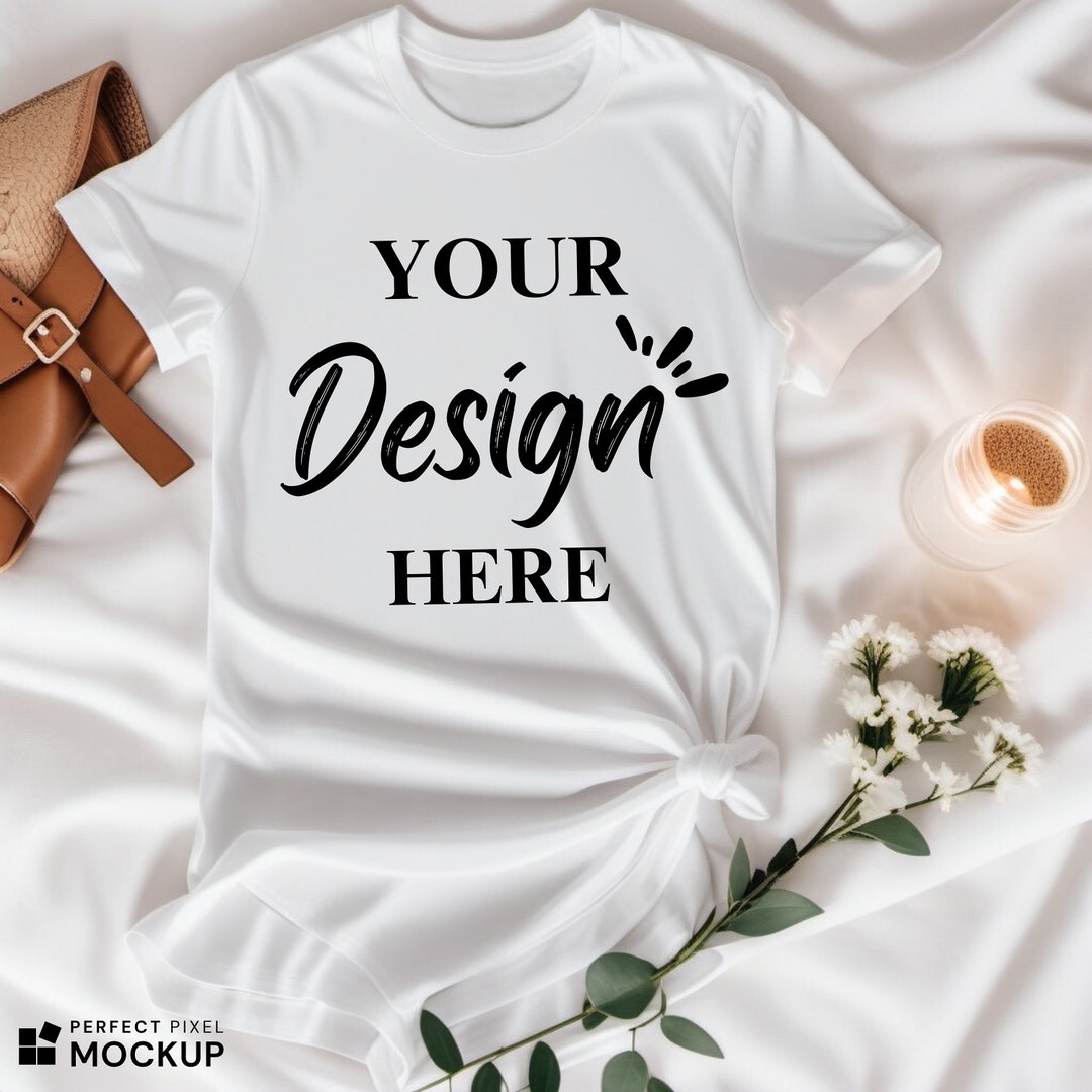 White Bella Canvas 3001 Shirt Mockup Modern Tshirt Mock up Styled Photo ...