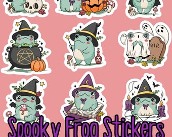 Spooky Frog Stickers for Halloween