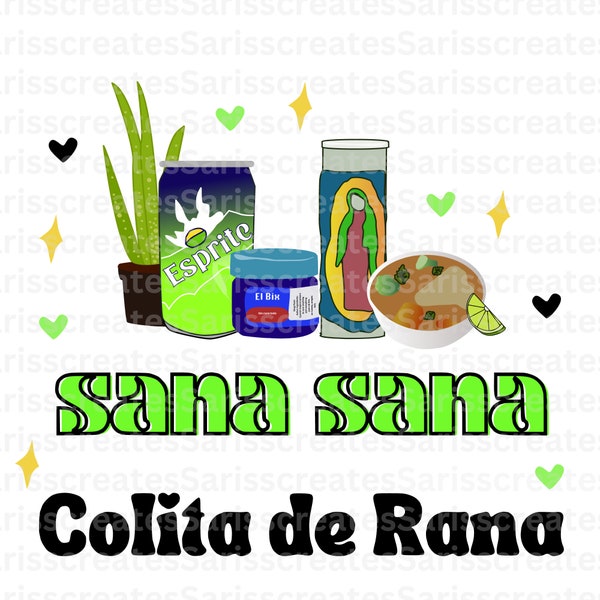 Sana Sana Colita de rana svg, latina grandmother digital download, Latina life clip art, hand drawn Latina illustrations, tshirt sublimation