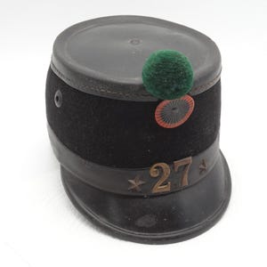 Vintage WW1 Swiss Army Cap Tschako Infanterie-Bataillon Nr.27 Infantry Hat 1900 M Switzerland Helmet Surplus Rarity