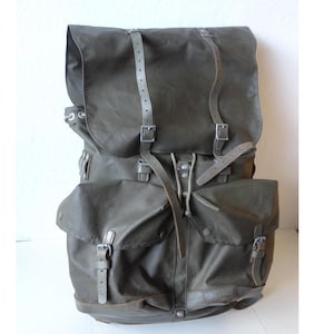 RARE BIG Swiss Army Military Waterproof Backpack Rucksack 1974 Mountain Troops Green/Grey X-Large Fishing Outdoor Camping Survival Bag