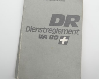 Swiss Army Military 1980 Soldier Rule Guide Book Soldatenbuch Service VA 80 Dienstreglement Switzerland Uniform Surplus Rulebook Vintage