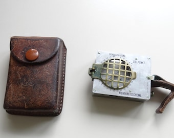 FLAB Sitometer Büchi Bern m. Leather-Case, Switzerland Military Army, SWISS MADE, Compass Artillery Early Model